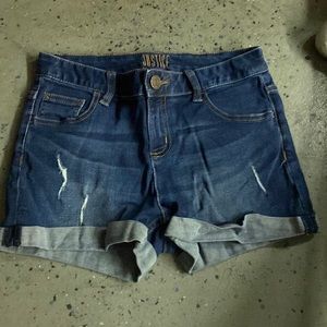 justice size 16 dark blue jean shorts